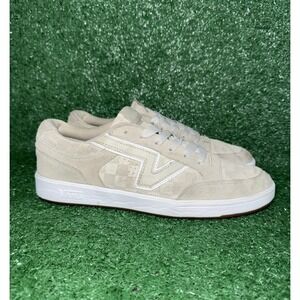Vans Lowland CC Comfy Cush Mens Size 9 Beige Tan Suede Checkerboard Skate Shoes